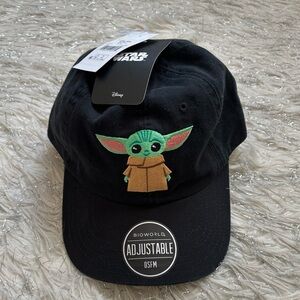 Disney Star Wars Black with Green Baby Yoda Design Adjustable Cap